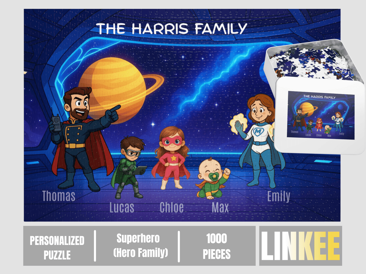 Your Custom Themed Family Puzzle – Heroes & Friendship Edition